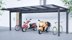 DuroPort® Flachdach-Fahrradüberdachung aus Aluminium