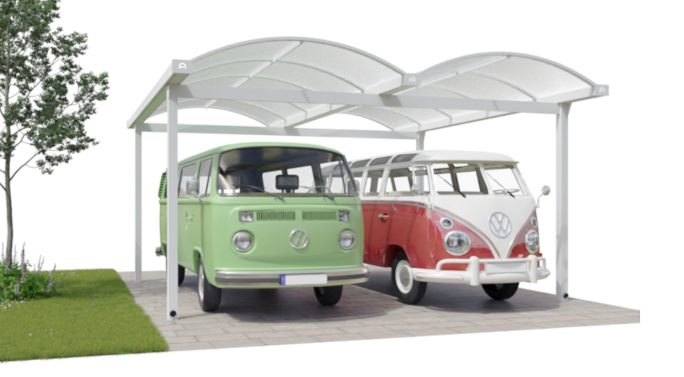 Carports aus Aluminium für Caravan und Kleintransporter