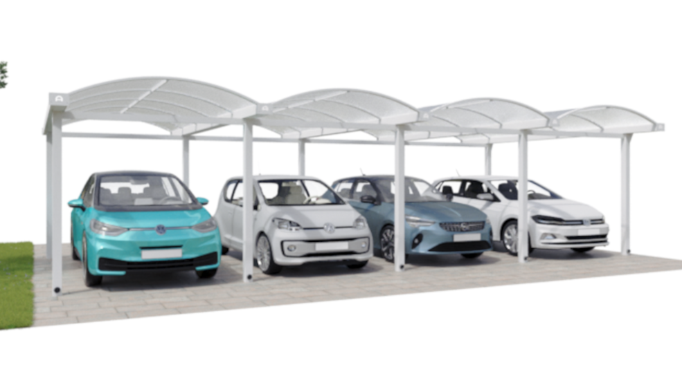 Carport aus Aluminium für viele Autos